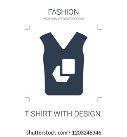 t shirt with design icon. high quality filled t shirt with design icon on white background. from fashion collection flat trendy vector t shirt with design symbol. use for web and mobile