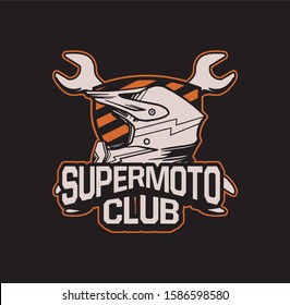 t shirt design illustration supermoto club in vector style