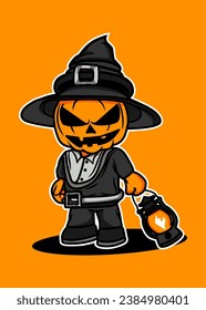 t shirt design Jack O lantern Witch
