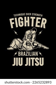 t shirt design JIU JITSU FIGHTER 2
