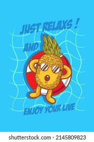 t shirt design JUST RELAXS CARTOON
