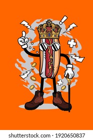 t shirt design KING HOTDOG
