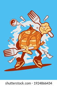 t shirt design KUNGFU PANCAKE
