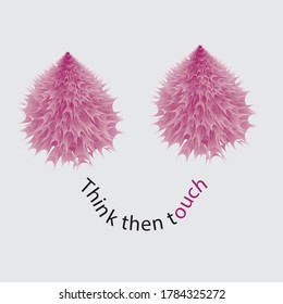 t shirt design for lady girl think then touch concept art