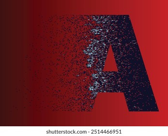 T shirt design, letter A, texture effect with gradient background, vector illustration, banner, print