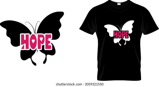 T shirt design with massage hope. breast cancer t shirt design templet easy to print all purpose for man, women and children.