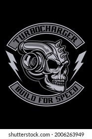 t shirt design METAL SKULL TURBO CHARGER