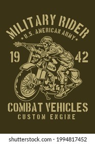 t shirt design MILITARY RIDER
