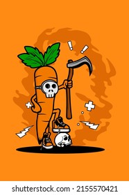 t shirt design MONSTER CARROT CARTOON
