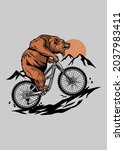 t shirt design MOUNTAIN BIKE BEAR