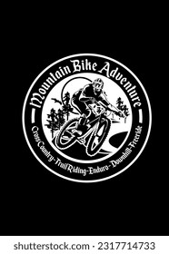 t shirt design mountain bike adventure
