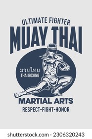 t shirt design MUAY THAI ULTIMATE FIGHTER
