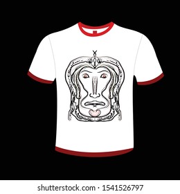T shirt design on Halloween with horror face