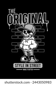 t shirt design Original Skull Street style Cartoon
