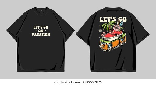 T shirt design oversize street wear, mockup front and back