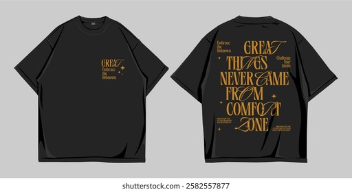 T shirt design oversize street wear, mockup front and back