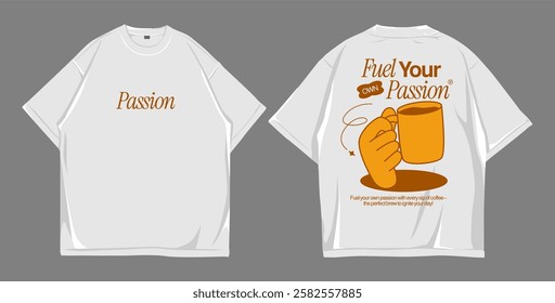 T shirt design oversize street wear, mockup front and back