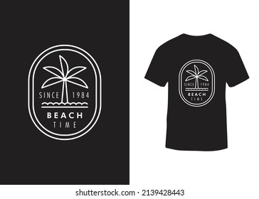 T shirt design with palm tree
