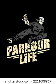 t shirt design PARKOUR SKULL
