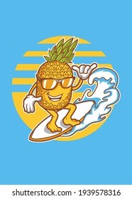 t shirt design PINEAPPLE SURFING
