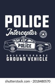 diseño de camiseta INTERCEPTOR DE COCHE DE POLICÍA