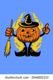 t shirt design PUMPKIN WITCH