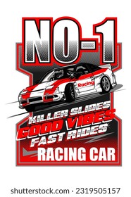 diseño de camiseta Racing Car Poster
