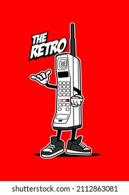 t shirt design RETRO HANDPHONE CARTOON
