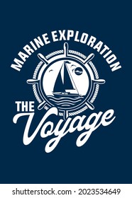 t shirt design THE SAILBOAT VOYAGE