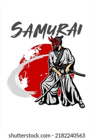 t shirt design SAMURAI ONI DEMON MASK RED
