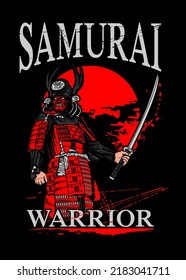 t shirt design SAMURAI WARRIOR 
