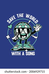  t shirt design SAVE THE WORLD
