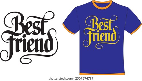 T Shirt Design with silhouette Calligraphy Vector Style art.