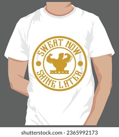 camiseta, diseño, simple, magnífico, bonito, algodón, fitness, gimnasio, cuerpo, pose