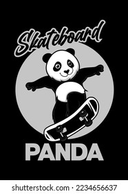 t shirt design SKATEBOARD PANDA
