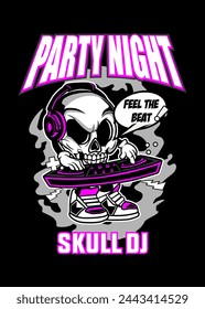 t shirt design Skull DJ Cartoon
