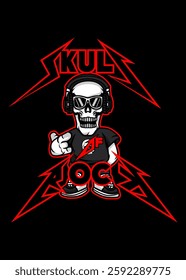 t shirt design SKULL OF ROCK CARTOON