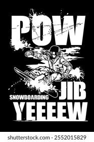 Término del snowboard del diseño de la camiseta