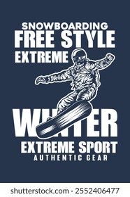 T-Shirt-Design Snowboarden extreme Poster