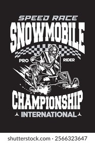 t shirt design Snowmobile Speed Race