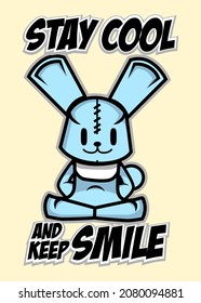 t shirt design STAY COOL RABBIT