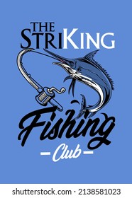 t shirt design STRIKING FISHING CLUB
