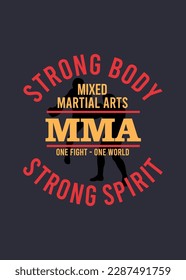 t shirt design Strong MMA
