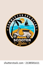 t shirt design SUMMER SCOOTER RIDER
