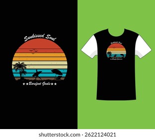 T shirt design, summer vibe with nature