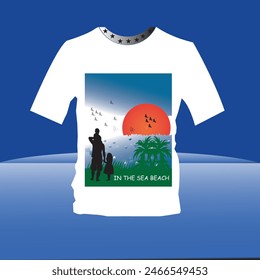 t shirt design with sunset 