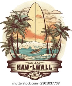 t shirt design for surfing illustration