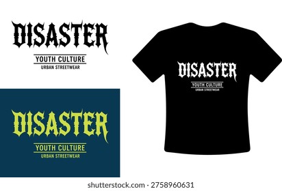 T shirt design template for Disaster Youth Culture Urban Streetwear brand