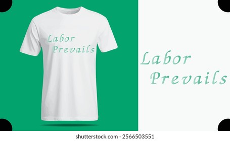 t shirt design template, Labor Prevails T Shirt Creative Design with Special Quote , Adobe Illustrator Artwork