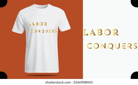 t shirt design template, Labor Conqures T Shirt Creative Design with Special Quote , Adobe Illustrator Artwork